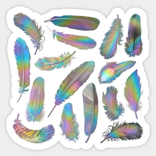 Iridescent Feathers Sticker